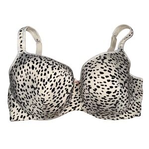 Cacique Smooth Balconette Bra Black White Animal Print 40DDD